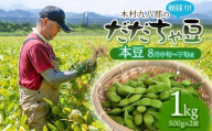 【令和8年産先行予約】 木村九八郎の朝採り！新鮮！だだちゃ豆 「本豆」 1kg（500ｇ×2袋） 山形県鶴岡市産　K-829