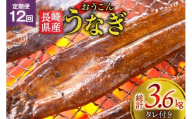 うなぎ 国産 蒲焼 長崎県産 おうごんうなぎ 約300g 2尾~3尾 12回 定期便 総計 約3.6kg [松永水産 長崎県 平戸市 hr42bgy400106] 鰻 うな重 うな丼 ひつまぶし 蒲焼き かばやき タレ付き 養殖 国内産 冷凍 unagi