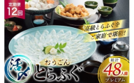 ふぐ 刺身 ふぐ鍋セット 活〆 おうごんとらふぐ プレミアム セット 4人前 12回 定期便 [松永水産 長崎県 平戸市 hr42bgy400152] ふぐ刺し とらふぐ フグ 河豚 てっさ てっちり ふぐ鍋 湯引き 魚介 さかな お刺身 刺身用 さしみ 冷凍 海鮮