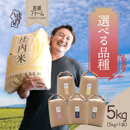 吉祥ファーム 5kg 選べる品種 つや姫 はえぬき 雪若丸 ひとめぼれ ササニシキ 令和7年産 2025年産 ブランド米 コシヒカリの原点、亀の尾発祥の地 庄内 2329232 - 山形県庄内町