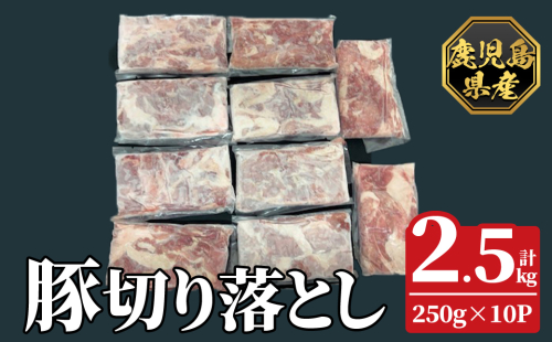 K-618-B 鹿児島県産豚切り落とし 真空パック250g×10P(計2.5kg)【ハピネス】霧島市 肉 豚肉 豚 精肉 鹿児島県産 切り落とし セット 小分け 冷凍 2331190 - 鹿児島県霧島市
