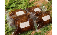 博多割烹店の博多和牛特製いちじくソースのハンバーグ4ケ（１ケ約110g)