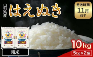 FYN1-217 【11月発送】 令和7年産 新米 山形県産 はえぬき 10kg 2025年 お米 米 米米 ごはん ご飯 白米 国産 ブランド米 節水 時短 冷めてもおいしい お取り寄せ 食品 山形県 西川町 月山