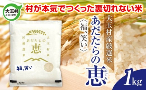 米 大玉村産厳選米「あだたらの恵」（品種：福、笑い） 1kg 《 令和7年産  》｜ 福島 大玉村 お米 米作り 福、笑い 令和7年 精米 白米 こめ コメ ご飯 送料無料 大玉村農業振興公社 ｜ on-af-1kg-r7 2334672 - 福島県大玉村