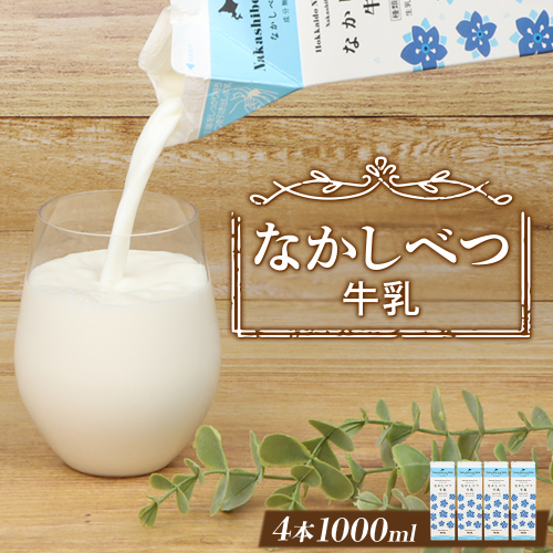 北海道なかしべつ牛乳 1L×4本【14055】 2336742 - 北海道中標津町