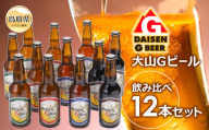 B25-058 （※お歳暮専用※）大山Ｇビール飲み比べ12本セット　ＧＢ－１２ 鳥取県 おすすめ 大山 だいせん 飲料 クラフトビール ヴァイツェン ピルスナー ペールエール スタウト 大山Ｇビール