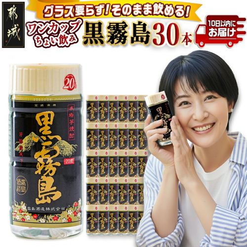 ワンカップちょい飲み♪黒霧島(20度)200ml×30本 ≪みやこんじょ特急便≫_21-22-K01-20-200-30-Q 2338641 - 宮崎県都城市