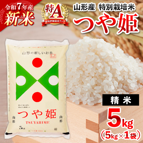 【1月発送】令和7年産 新米 山形産 特別栽培米 つや姫(白米) 5kg FY25-344 2341286 - 山形県山形市