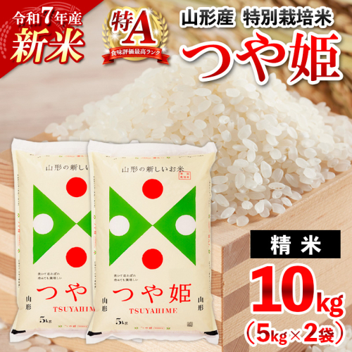 【1月発送】令和7年産 新米 山形産 特別栽培米 つや姫(白米)10kg(5kg×2) FY25-346 2341288 - 山形県山形市