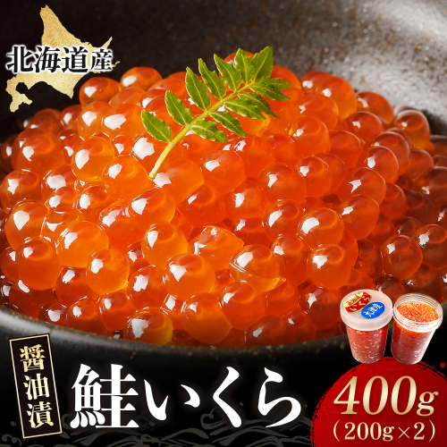 いくら 国産 北海道産 400ｇ(200g×2) イクラ小分け 醤油漬け 瓶詰め 冷凍 天然 鮭 2341615 - 北海道池田町