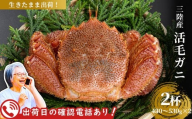 fc-40-014 【出荷前にお電話します！】 活毛ガニ 2杯 (430g～530g×2) 三陸産【令和8年2月上旬～4月頃お届け】ヤマコー片桐鮮魚店
