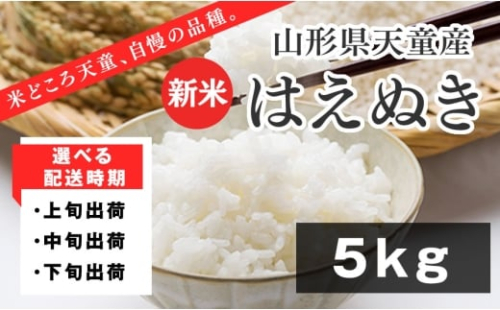 07-01-154-12C はえぬき5kg [2025年12月下旬発送・令和7年産] 2343747 - 山形県天童市