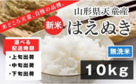 07-01-160-12A　はえぬき 無洗米10kg　[2025年12月上旬発送・令和7年産]