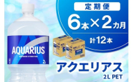 【2か月定期便】アクエリアス PET 2L (6本×2回)【アクエリ スポーツ飲料 夏バテ予防 水分補給 2L 2リットル ペットボトル ペット スポーツ イベント】K090495