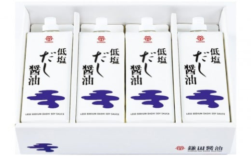 【鎌田醤油】 低塩だし醤油500ml　4本入　（ギフト用）【カマダ しょうゆ だししょうゆ しょう油 ギフト 贈答 出汁 だし 調味料 国産 かつお 醤油 めんつゆ うどんつゆ 調理 料理 だし醤油 醤油 出汁醤油 低塩  減塩 香川県 坂出市】 2344869 - 香川県坂出市