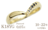 結婚指輪 メンズリング K18YG ブラックダイヤモンド 0.07ct イエローゴールド V字リング ジュエリー マリッジリング [294-k18ygm]※17号 ALPAZ161-17