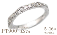 結婚指輪 リング プラチナ PT900 ダイヤモンド 0.27ct ミラーカット 三角 レディースリング ダイヤリング [295-pt]※16号 ALPAZ162-16