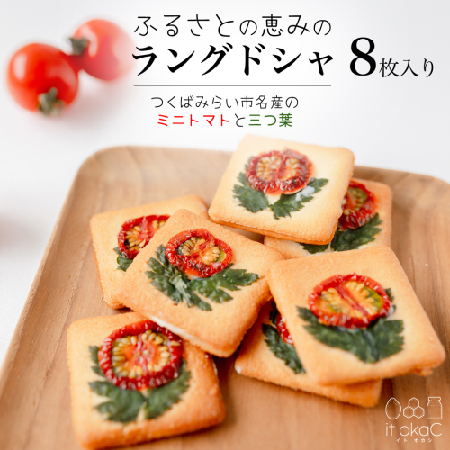 ふるさとの恵みのラングドシャ 8枚入り ラングドシャ ホワイトチョコレート 薄焼き クッキー ミニトマト 三つ葉 焼菓子 焼き菓子 クッキー スイーツ 洋菓子 小袋 プレゼント ギフト 贈り物 手土産 [FD01-NT] 2347141 - 茨城県つくばみらい市