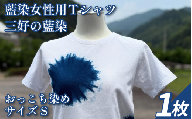 Tシャツ 藍染 女性用 Sサイズ シャツ 服 小物 阿波 藍染め 阿波藍 天然藍 伝統 技術 民芸 工芸 日用品 おしゃれ ファッション 家庭用 プレゼント ギフト 国産 徳島県 三好市 みよし AO みっつの夢