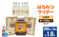 はちみつサイダー6本とたぬ中・キーマカレーのセット 炭酸飲料 カレー キーマカレー レトルト 中華麺