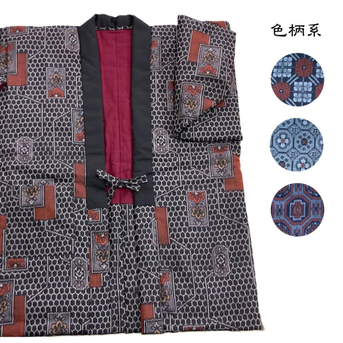 手作り雪国「どんぶく」色柄系 絹の綿入 半天 柄お任せ はんてん もめん綿 真綿 手縫い 部屋着 ルームウエア 防寒 あったか【喜久屋】[F16103] 2351390 - 秋田県湯沢市