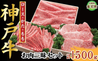 神戸牛 お肉三昧セット 1500g TKLS10 [1216]