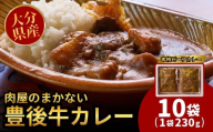 肉屋のまかない豊後牛カレー230g (10袋) レトルトカレー 大分県 国産 黒牛 和牛 牛肉 ビーフ パック ご当地カレー おかず 惣菜 簡単調理 湯煎調理 おおいた豊後牛