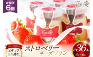 プリン いちご ストロベリー チーズ プリン 6個 セット 6回 定期便 総計36個 [心優-Cotoyu Sweets- 長崎県 平戸市 hr42bgy420127] イチゴ 苺 スイーツ ぷりん ご褒美