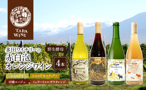 【野生酵母】かみふらの 多田ワイナリー 赤白泡オレンジワイン 計4本　ワイン 赤ワイン 白ワイン 微発泡ワイン オレンジワイン 飲み比べ セット ぶどう 葡萄 ワイナリー 酒 北海道 上富良野町 2358814 - 北海道上富良野町