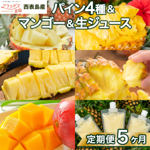 リピート率No.1！パイナップル4種類＆マンゴー＆生ジュースを5回にわけて毎月お届け！ 2359038 - 沖縄県竹富町