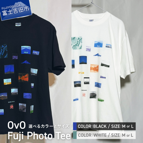 Tシャツ 半袖 BLACK / WHITE 【サイズ M / L】 綿100％ 「 OvO Fuji Photo Tee 」 ユニセックス 2361520 - 山梨県富士吉田市