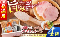【3月発送】白川ハム 美濃白川ハム 4種セット（プレスハム・パストラミハム・ウインナー・レモンウインナー）ハム はむ ウインナー ういんなー ウィンナー うぃんなー ウインナー3本 詰め合わせ ハム詰め合わせ 白川町 / 白川町農業開発 [AWAH004-3]