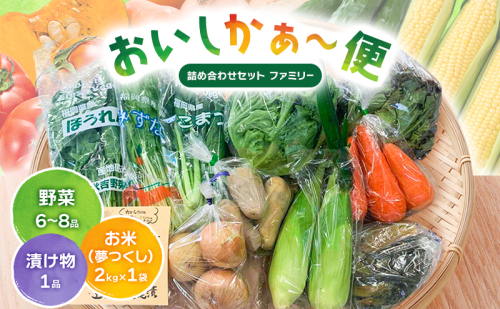 おいしかぁ～便 詰め合わせセット ファミリーセット 家族用 野菜 やさい 米 新鮮 新鮮野菜 家庭用 新鮮 福岡県 大刀洗町  2362650 - 福岡県大刀洗町
