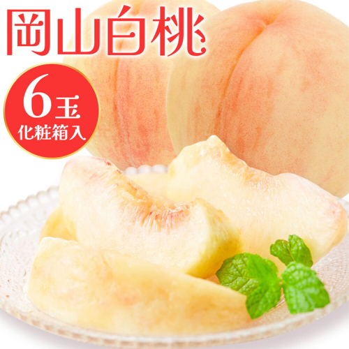 【2026年先行予約】白桃 6玉(1.6kg以上) 株式会社山博 (中本青果)《2026年7月上旬‐8月中旬頃出荷》岡山県 笠岡市 桃 もも フルーツ 旬 果物 国産 岡山県産 送料無料 冷蔵 化粧箱【配送不可地域あり】 2365432 - 岡山県笠岡市