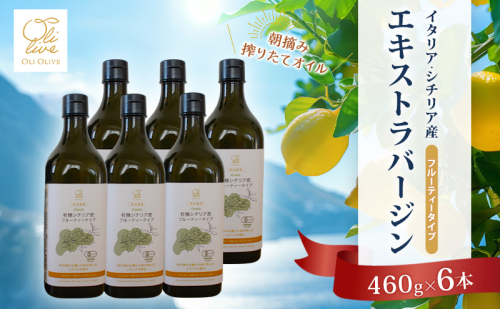 有機栽培 朝摘み シチリア産 エキストラバージン オリーブ オイル 6本セット オーガニック 調味料 油 オリーブ油 食用油 ギフト 袋井市 静岡県 2367258 - 静岡県袋井市