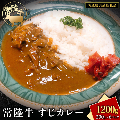 常陸牛 すじカレー 200g ×6 【茨城県共通返礼品】 カレー 牛すじ お肉 牛肉 簡単 冷凍 レトルト 2367821 - 茨城県牛久市