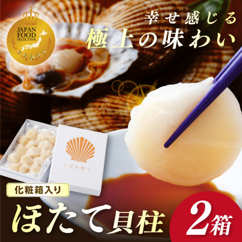 【予約：2026年10月下旬から順次発送】北海道漁師直送 最高鮮度3D冷凍ホタテ「しばれホタテ」 化粧箱入り 250g×2箱 ( 海鮮 魚介 魚介類 貝 ほたて 刺身 貝柱 海鮮丼 贈答 ギフト )【197-0004-2026】 2368163 - 北海道北見市