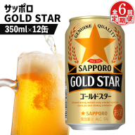 【定期便：6回】サッポロ GOLD STAR ゴールドスター 350ml×12缶【880108】