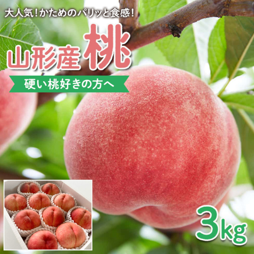 【硬い桃好きの方へ】大人気！かためのパリッと食感！山形産 もも 3kg【令和8年産先行予約】FS25-084 2368282 - 山形県山形市
