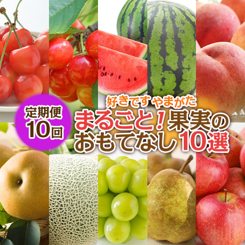 【定期便10回】好きですやまがた まるごと！果実のおもてなし 10選【令和8年産先行予約】FS25-101 2368459 - 山形県山形市