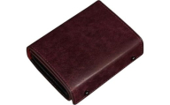 メンズ二つ折り財布 葡萄色　【11100-1996】