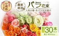 [お歳暮][人気の冬薔薇をお届け]ばら農家直送!バラ花束30本以上お届け(色はおまかせ) TB-16-os │ローズ 新鮮 花 フラワー 花束 ばら 薔薇 バラ 誕生日 記念日 結婚祝い ギフト プレゼント お祝い 贈り物 贈答 鹿児島県 南大隅町 富田バラ園 お歳暮
