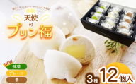 【TVで紹介】天使のプリン福 ３種の12個セット (プレーン4個、栗4個、抹茶4個) │ プリン 大福 和菓子 生菓子 洋菓子 おやつ デザート 信州 長野県 松本市 国産 ふるさと納税