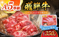 【6回定期便】 A5等級 飛騨牛 しゃぶしゃぶ・すき焼き用 350g 牛肉 牛肉しゃぶしゃぶ用 スライス A5 しゃぶしゃぶ すき焼き 白川町 / 白川町農業開発 [AWAH025]