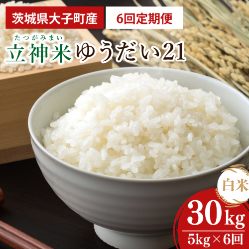 【6ヶ月定期便】【金賞農家が栽培した家庭用米】立神米 ゆうだい21（白米）5kg×6回【谷田部農産】令和8年産｜茨城県 大子町 米 コンテスト 受賞 生産者 大子産米 産地直送 令和8年産（BT076） 2370065 - 茨城県大子町