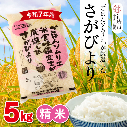 【令和7年産】ごはんソムリエが厳選 白米 さがびより 5kg【神埼市産 米 お米 精米 白米 5kg さがびより ブランド米 食味鑑定士】(H063144) 2371131 - 佐賀県神埼市