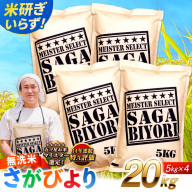 特A獲得！さがびより 無洗米 20kg 吉野ヶ里町/大塚米穀店 [FCW040]