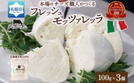 モッツァレラ 100g×3｜チーズ モッツァレラチーズ 北海道 札幌市