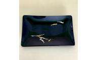 角小皿 鯉 漆黒
