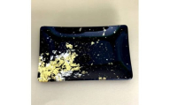 角小皿（金箔) 漆黒